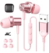 AIAUXAI USB Earbuds Wired Headphones with Microphone for PC Computer,USB-A | Wired USB Headset in...