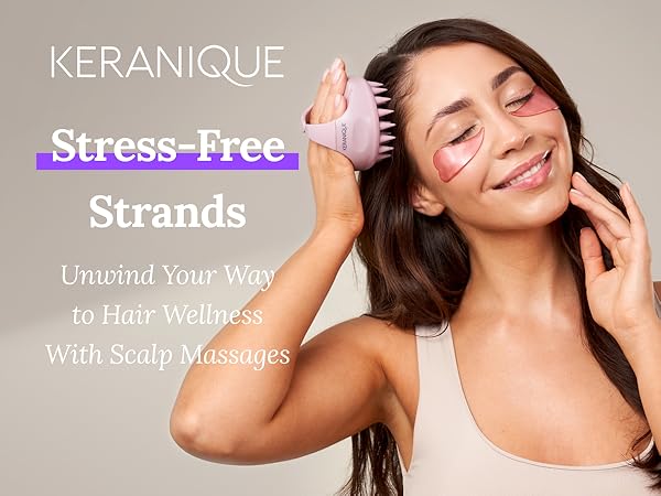 Keranique Scalp Massager Silicone Head Scrubber Hair Growth Stimulator Shower Massage Stress Relax.