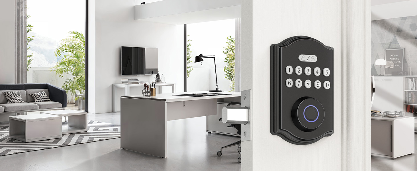 smart door lock with handle