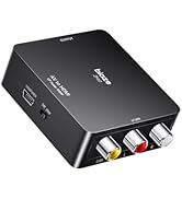 RCA to HDMI Converter, AV to HDMI Converter, Composite CVBS Video Audio Support 1080P PAL/NTSC Co...