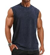 Tank Tops Men Summer Sleeveless Shirts Loose Fit Workout Tops Acid Wash Cotton Tshirts
