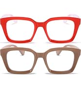 REAVEE 2 Pack Oprah Style Oversized Reading Glasses Blue Light Blocking,for Women Men Ladies Styl...