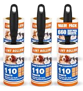 Lint Roller, 660 Sheets with 3 Handles, Pet Hair Remover for Laundry and Clothes, Extra Sticky Li...