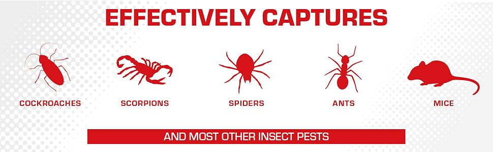 Effectively Captures Cockroaches, Scorpions, Spiders, Ants, Mice and Most Other Insect Pests