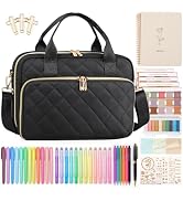 BellaHold All-in-One Bible Journaling Kit – Quilted Bible Cover Case for Women, 31 Highlighters, ...