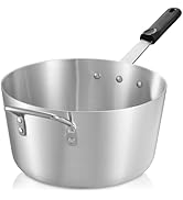 GRIDMANN 7-Quart Tapered Aluminum Sauce Pan with Silicone Handle, NSF Listed Heavy Duty Professio...