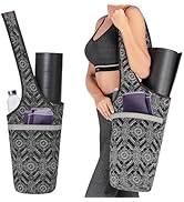 IUGA Yoga Mat Bag with Large Side Pocket & Inner Zipper Pocket Yoga Bag for Mat Yoga Bags and Car...
