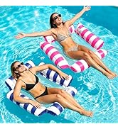 Inflatable Pool Floats Adult, 4-in-1 Multi-Purpose Pool Float Rafts Water Hammock, Pool Floaties ...