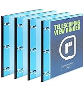 WOT I Telescoping 3 Ring Binder 1 Inch 4PCS, Flexible Binder with Expandable Spine+Customized Fro...