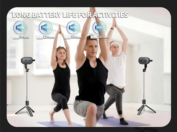 SOWO Wireless Dual Bluetooth Speakers Set, Adjustable Stands 2Pcs, Portable Lightweight Case