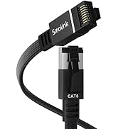 Smolink Cat 8 Ethernet Cable 50 ft, Nylon Braided High Speed Flat Network Cable LAN Cable Patch C...