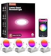 Lumary 4 Inch Smart WiFi Recessed Lights, 9W 780LM Ultra-Thin LED Recessed Lighting, Smart LED Wa...