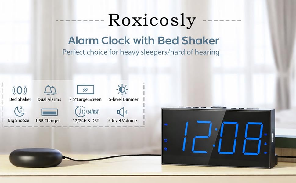 alarm clock with bed shaker