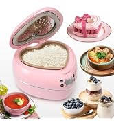 Peach Heart Shape Rice Cooker 8 Cup Cooked, 4 Cup Uncooked Rice, Multifunctional Pink Rice Cooker...