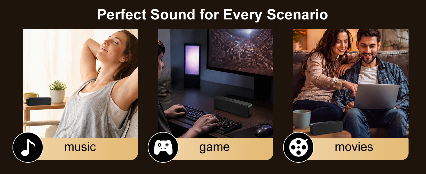 Computer speaker for music, games, and movies. Perfect for all scenarios.