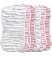 MUKIN Baby Muslin Burp Cloth Set of 6, Ultra Soft Absorbent Thick Cotton Burping Cloths for Unise...