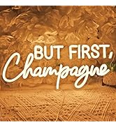 SYLHOME But First Champagne Led Neon Light Sign Home Bar Kitchen Man Cave Pub Wall Sign Decor Wed...