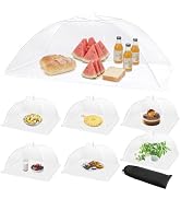Mesh Food Covers for Outside - 1 Extra Large (40 x 24 in) & 6 Large (17 x 17 in) Food Tents, Coll...