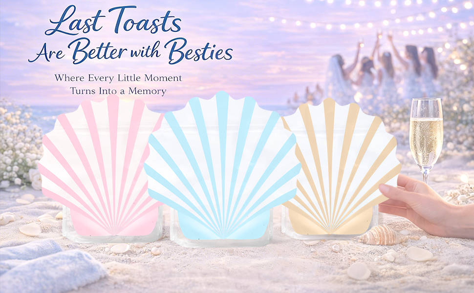 coastal bachelorette seashell bags