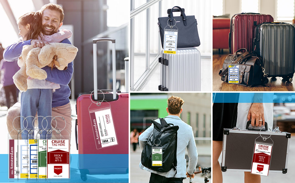 Clear luggage tags for cruise ships
