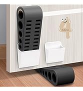 Rubber Door Stoppers for Bottom of Door - 4 Pack Door Stop Wedge with Holder Heavy Duty Doorstop ...