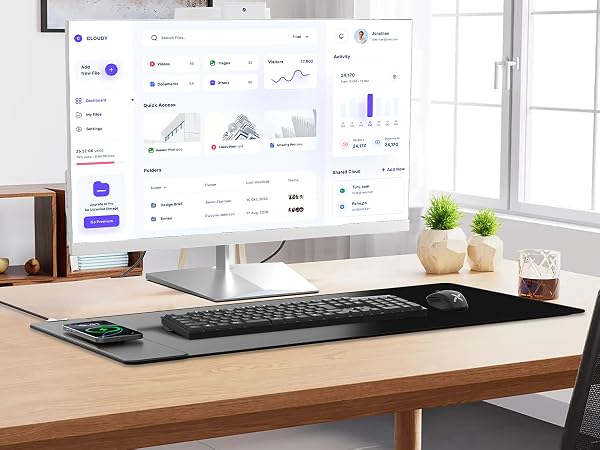 magnetic wireless charging mouse pad