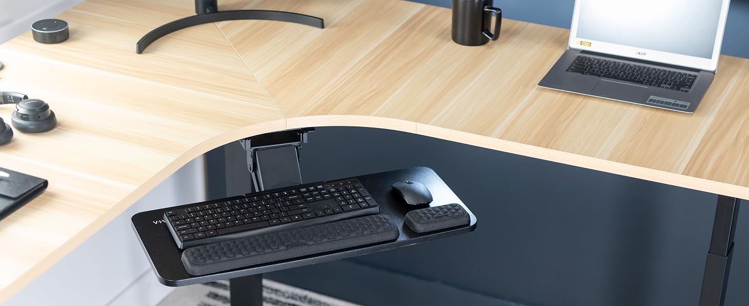 Under desk keyboard tray slide out Keyboard tray pull out Keyboard desk attachment wrist rest
