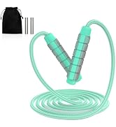 AUMCDIK Workout Jump Rope, Weighted Jumping Rope for Women, Tangle-Free Adjustable Skipping Rope ...