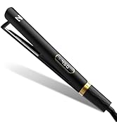 Nicebay 1” Titanium Flat Iron, Fast Heating Hair Straightener & Curler,with 5 Temp Settings, Nega...
