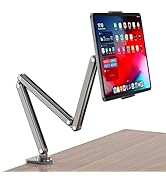 KU XIU Tablet Stand Holder, Aluminum Alloy Arm Clip Stand, Adjustable Foldable Arm Tablet Mount C...