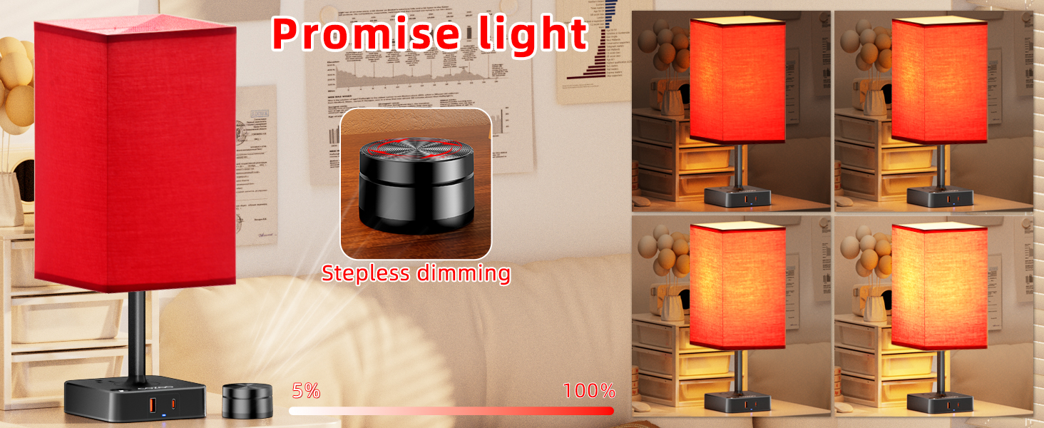 Bedroom Table Lamp with Remote Operation Control