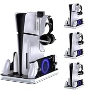 OLYGIVE PS5 and PS Portal Stand, Multi-functional PS5 Cooling Station and Controller Charger for ...