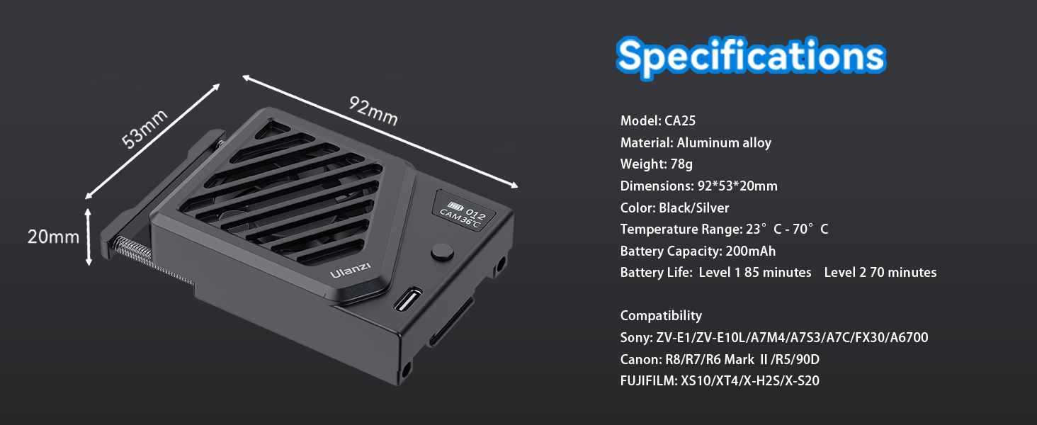camera cooling fan