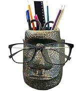 FKLOYP Moai Statue Eyeglass Holder and Pen Holder, Multi-Purpose Pen Holder for Stationery Whimsi...