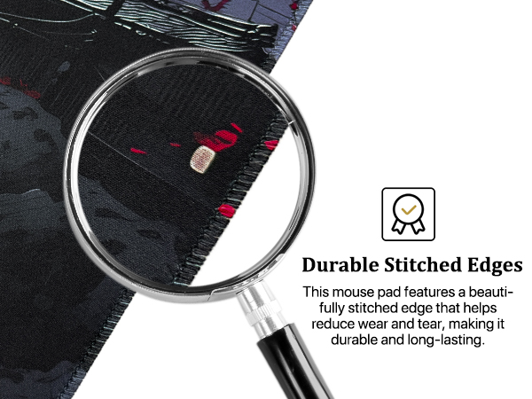 The mouse pad has durable stitching