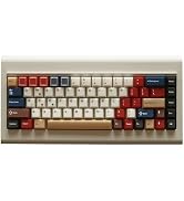 JSJT PC Translucent Keycap Set-7 Color Vintage Mixed Light Themed Keycaps,186 Keys Colorful Cherr...