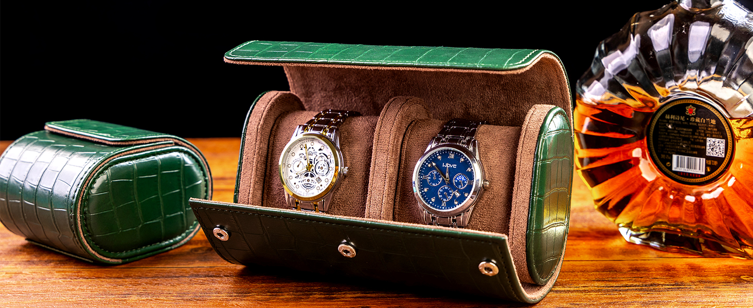 3 watch roll travel case