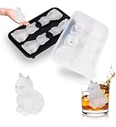 Nerien 3D Cat Ice Cube Mold, Silicone Cat Shape Ice Cube Tray for Cocktail Whiskey Bourbon Chilli...