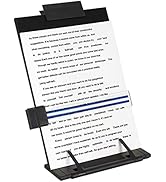 Desktop Document Holder Stand with 7 Adjustable Positions, Black Metal File Organizer Management ...