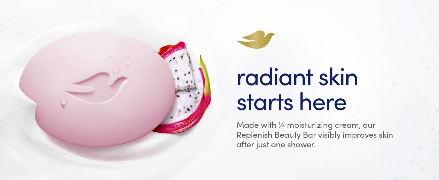 Beauty Bar on a creamy texture with radiant skin and moisturizing benefit messaging