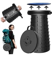 Upgraded XXL Collapsible Stool with Cushion,19.7"H-11.8"D Telescoping Folding Stool for Adults,Mo...