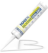 BEBOBLY White Silicone Caulk & Sealant, 100% Waterproof Silicone Sealant Caulking, Shrink & Crack...