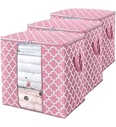 WISELIFE Storage Bags 3 Pack/100L Large Blanket Clothes Organization and Storage Containers for C...