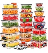 62 PCS Large Food Storage Containers with Lids Airtight (31 Lids & 31 Containers)- 85 OZ Reusable...