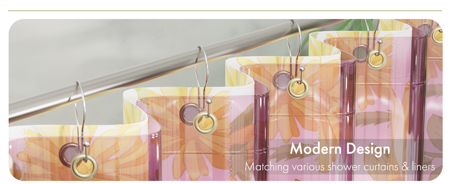 Modern Decorative Shower Curtain Hooks Rust Proof metal shower curtain hooks shower curtain hangers