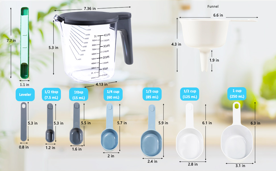 Recogwood 11 Pieces Measuring Cups and Spoons set