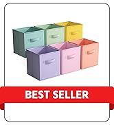 Sorbus 11 Inch Fabric Storage Cubes - Sturdy Collapsible Storage Bins & Handle - 6 Foldable Baske...