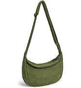 Small Crescent Crossbody Bag for women man, Unisex Corduroy Sling Bag with Adjustable Strap, 2- Z...
