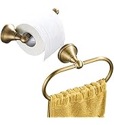 Flybath Toilet Paper Holder and Oval Towel Ring Set Wall Mounted Bathroom Accessories Antique Bra...