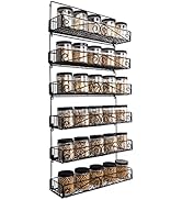 SWOMMOLY Wall Mount Spice Rack, 6 Pack Large-capacity Spice Racks, Stackable Foldable Organizer, ...